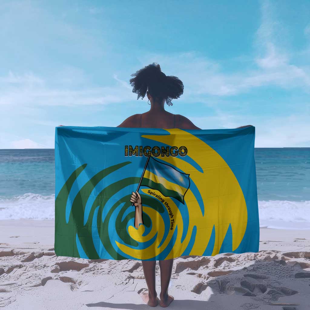 Rwanda Sarong with Imigongo Spiraling Flag Hand Wave Time Spirit TS04