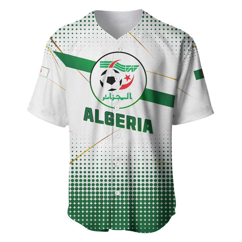 Algeria Soccer Baseball Jersey with Desert Warriors Text and National Flag Design TS04