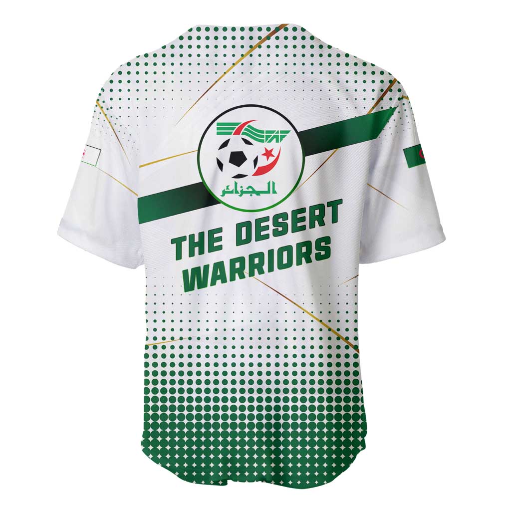Algeria Soccer Baseball Jersey with Desert Warriors Text and National Flag Design TS04