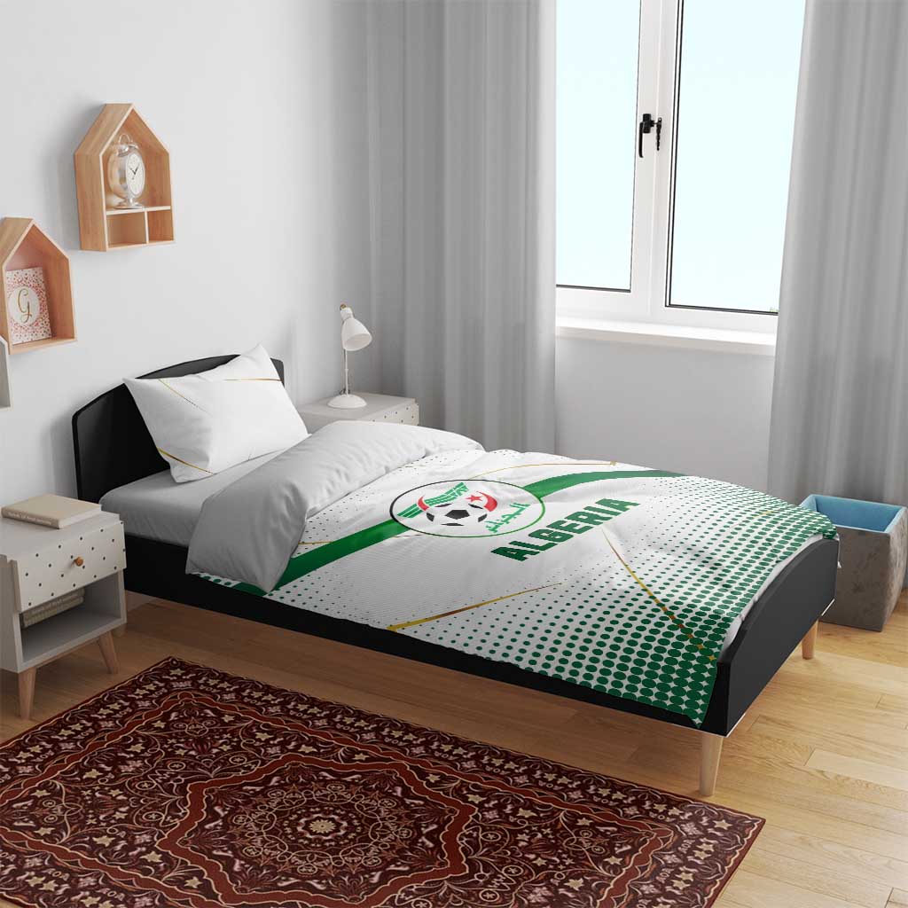 Algeria Soccer Bedding Set with Desert Warriors Text and National Flag Design TS04