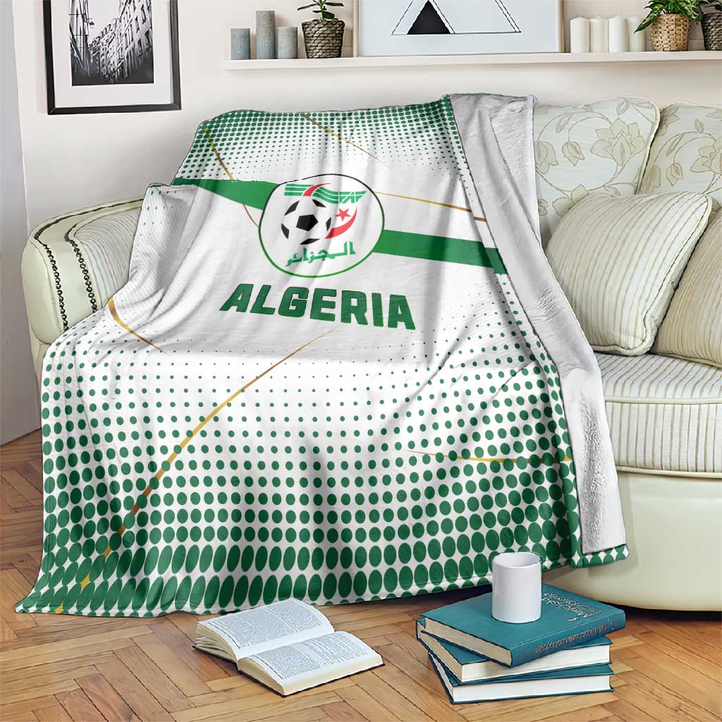 Algeria Soccer Blanket with Desert Warriors Text and National Flag Design TS04