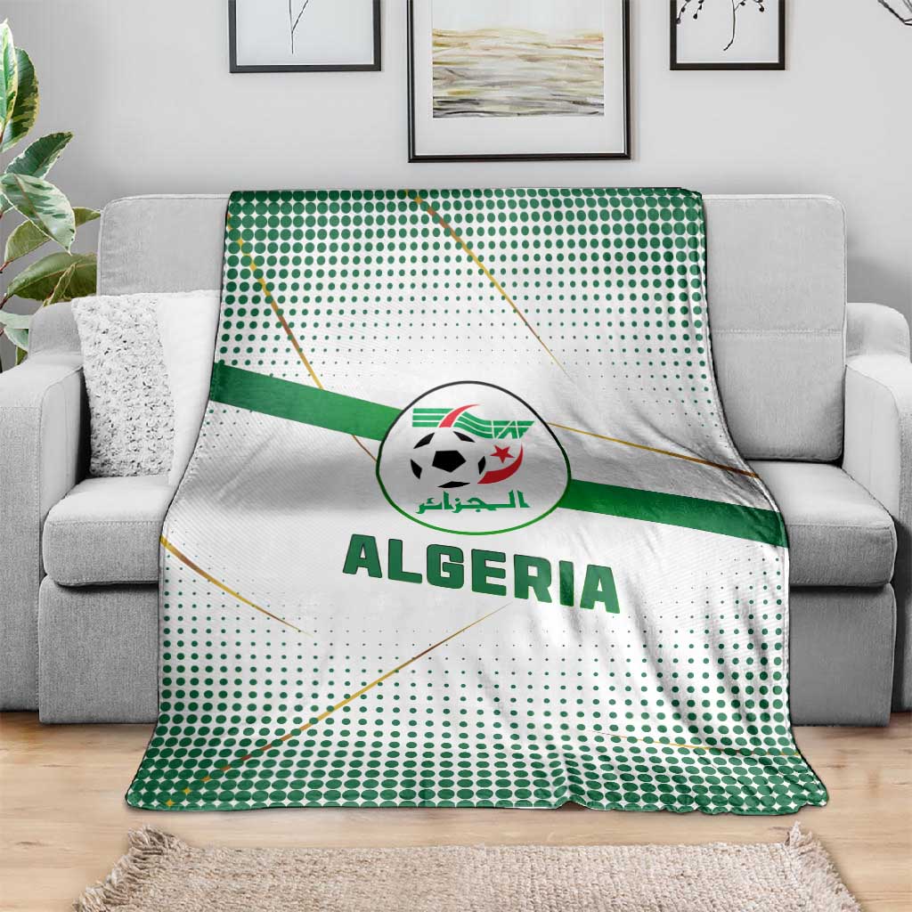 Algeria Soccer Blanket with Desert Warriors Text and National Flag Design TS04