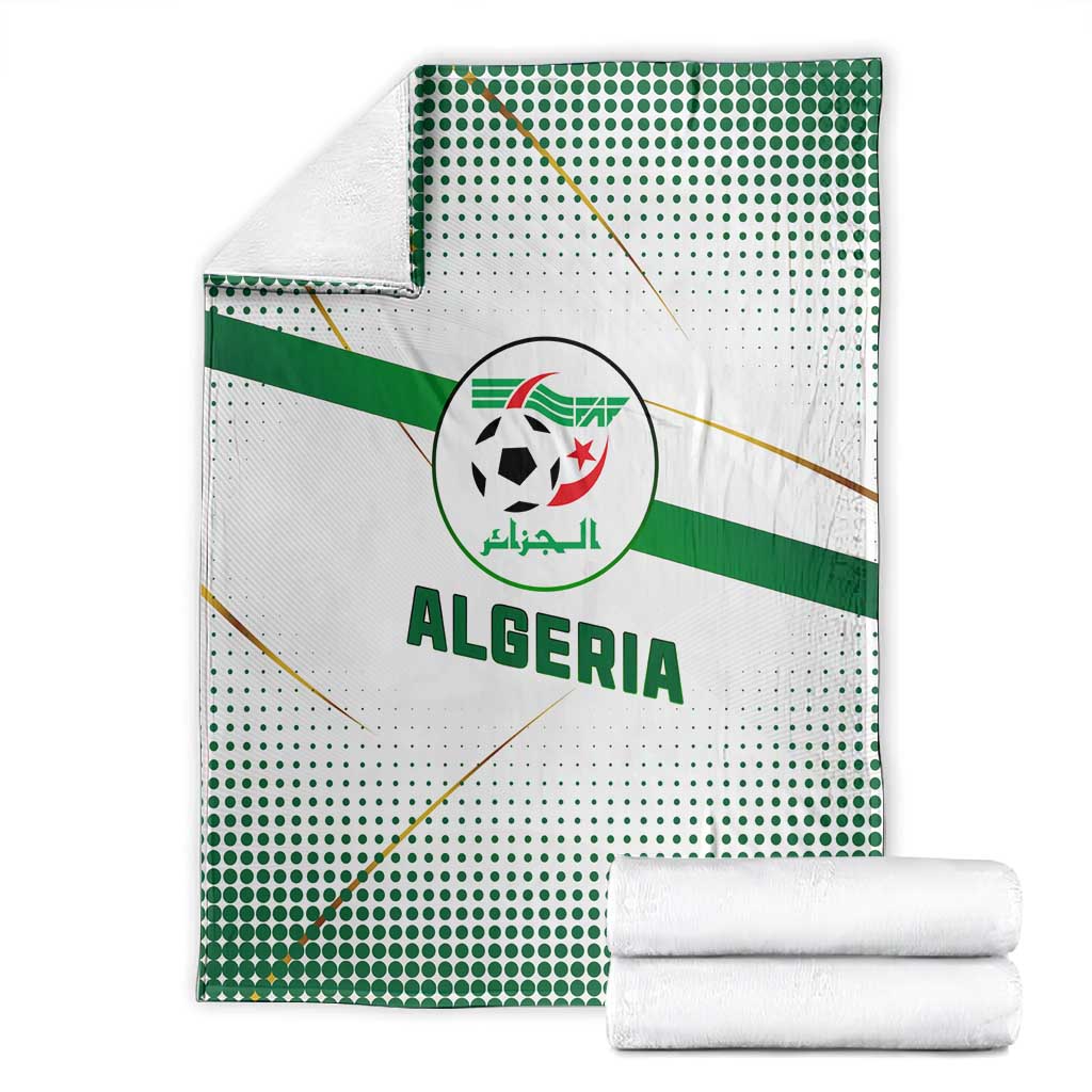 Algeria Soccer Blanket with Desert Warriors Text and National Flag Design TS04