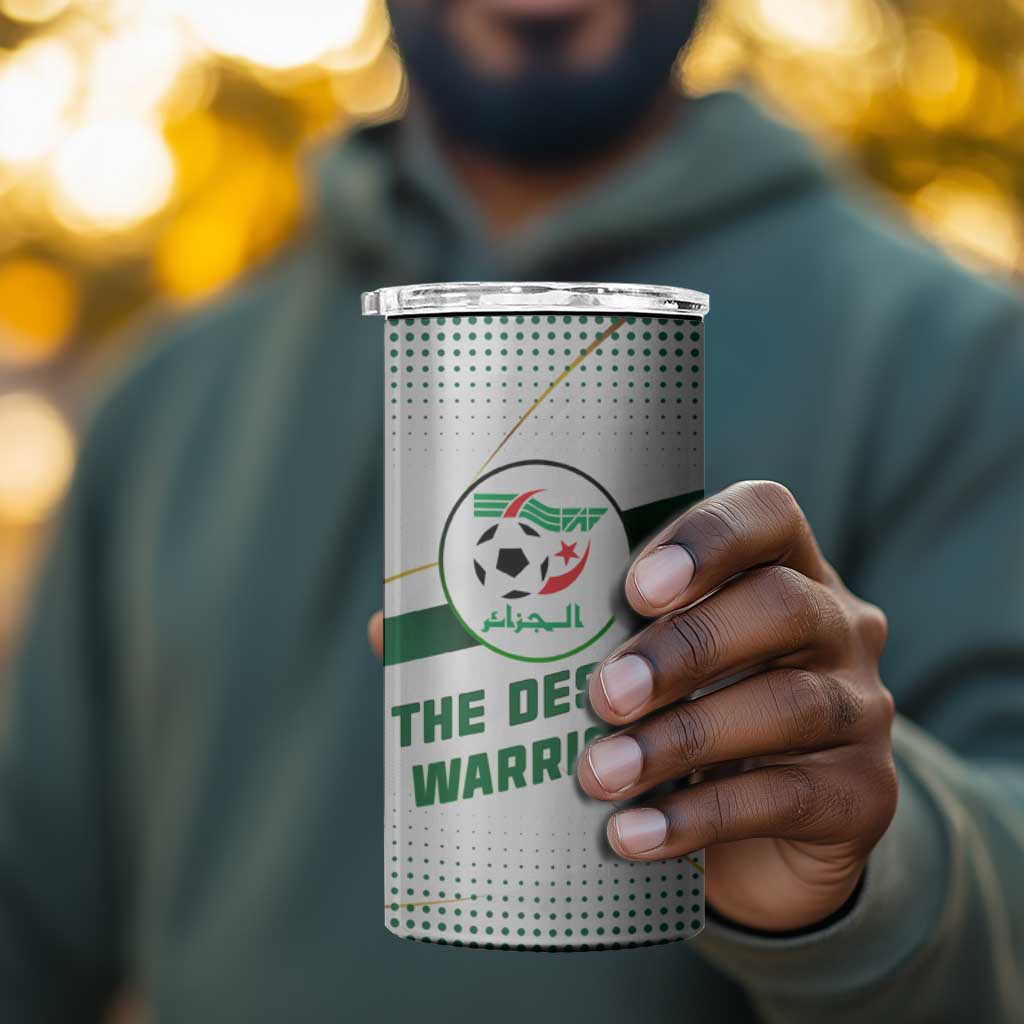 Algeria Soccer 4 in 1 Can Cooler Tumbler with Desert Warriors Text and National Flag Design TS04