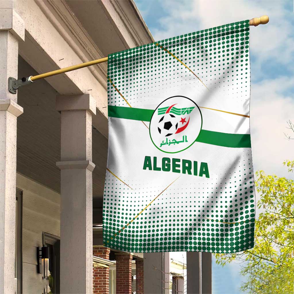 Algeria Soccer Garden Flag with Desert Warriors Text and National Flag Design TS04