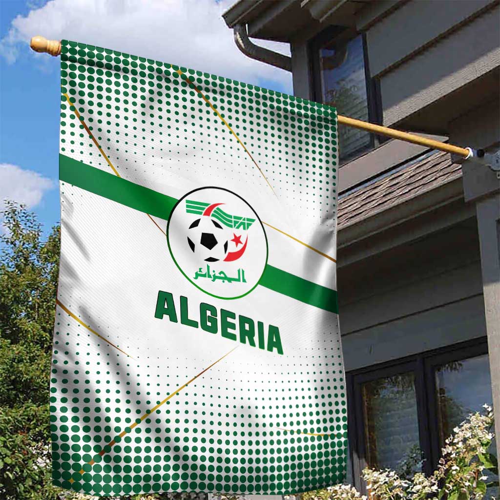 Algeria Soccer Garden Flag with Desert Warriors Text and National Flag Design TS04