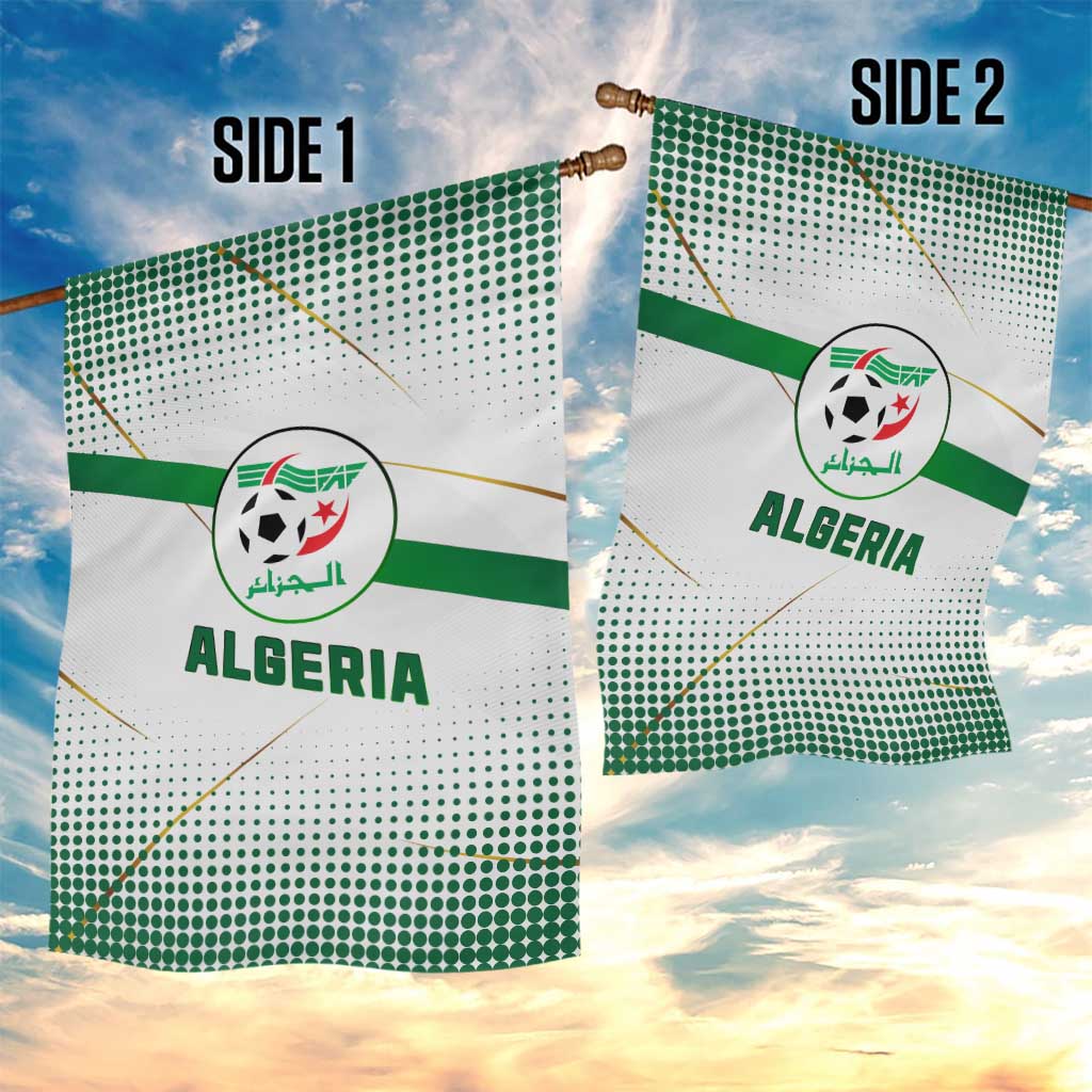 Algeria Soccer Garden Flag with Desert Warriors Text and National Flag Design TS04