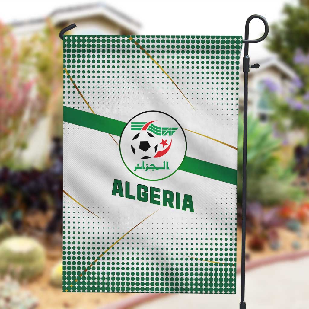 Algeria Soccer Garden Flag with Desert Warriors Text and National Flag Design TS04
