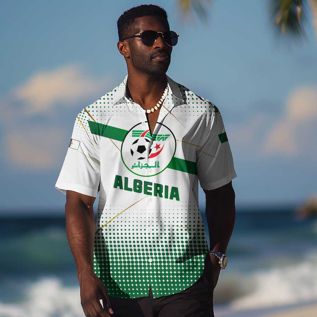 Algeria Soccer Hawaiian Shirt with Desert Warriors Text and National Flag Design TS04