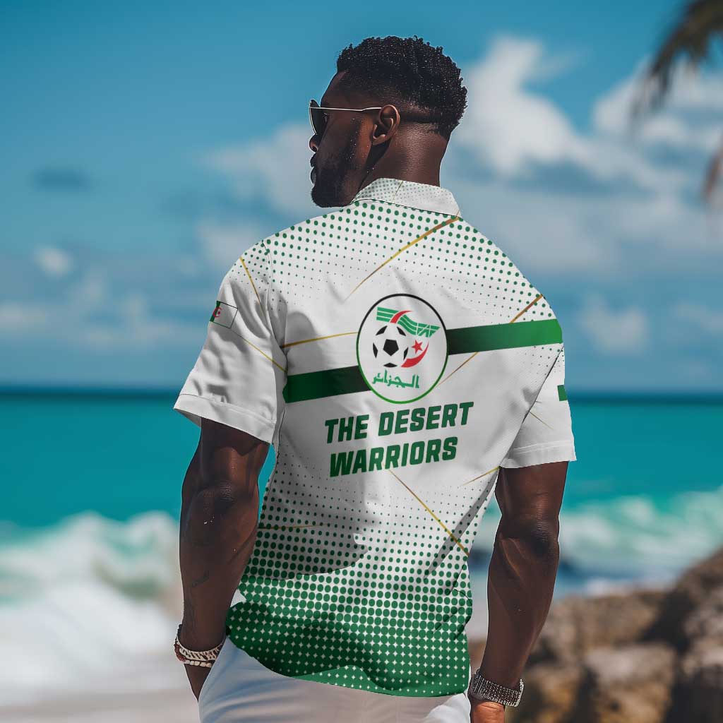 Algeria Soccer Hawaiian Shirt with Desert Warriors Text and National Flag Design TS04