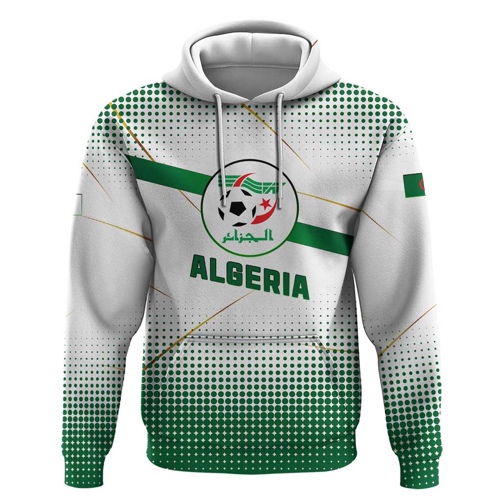 Algeria Soccer Hoodie with Desert Warriors Text and National Flag Design TS04