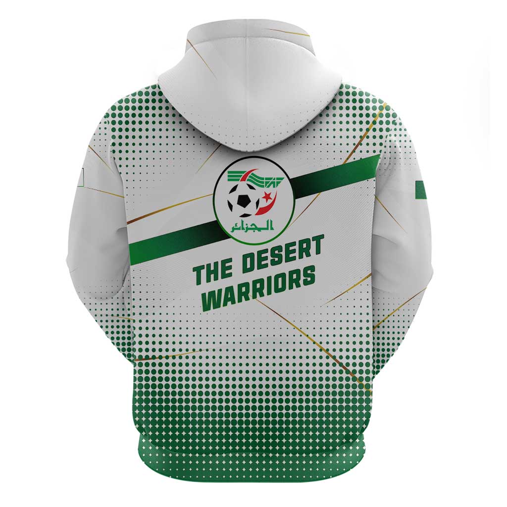 Algeria Soccer Hoodie with Desert Warriors Text and National Flag Design TS04