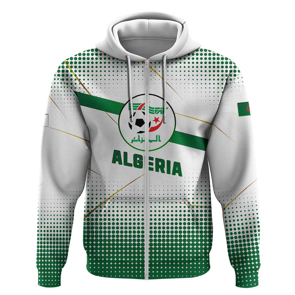 Algeria Soccer Hoodie with Desert Warriors Text and National Flag Design TS04