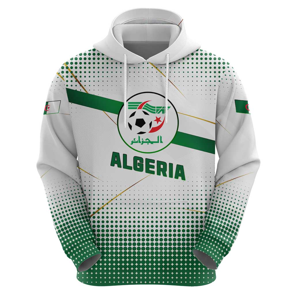 Algeria Soccer Hoodie with Desert Warriors Text and National Flag Design TS04