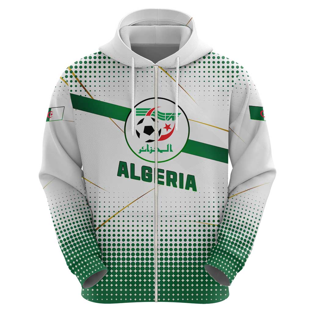 Algeria Soccer Hoodie with Desert Warriors Text and National Flag Design TS04