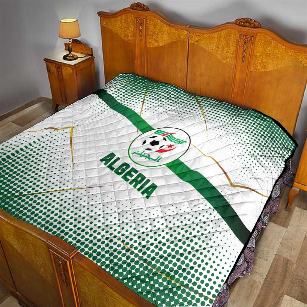 Algeria Soccer Quilt with Desert Warriors Text and National Flag Design TS04