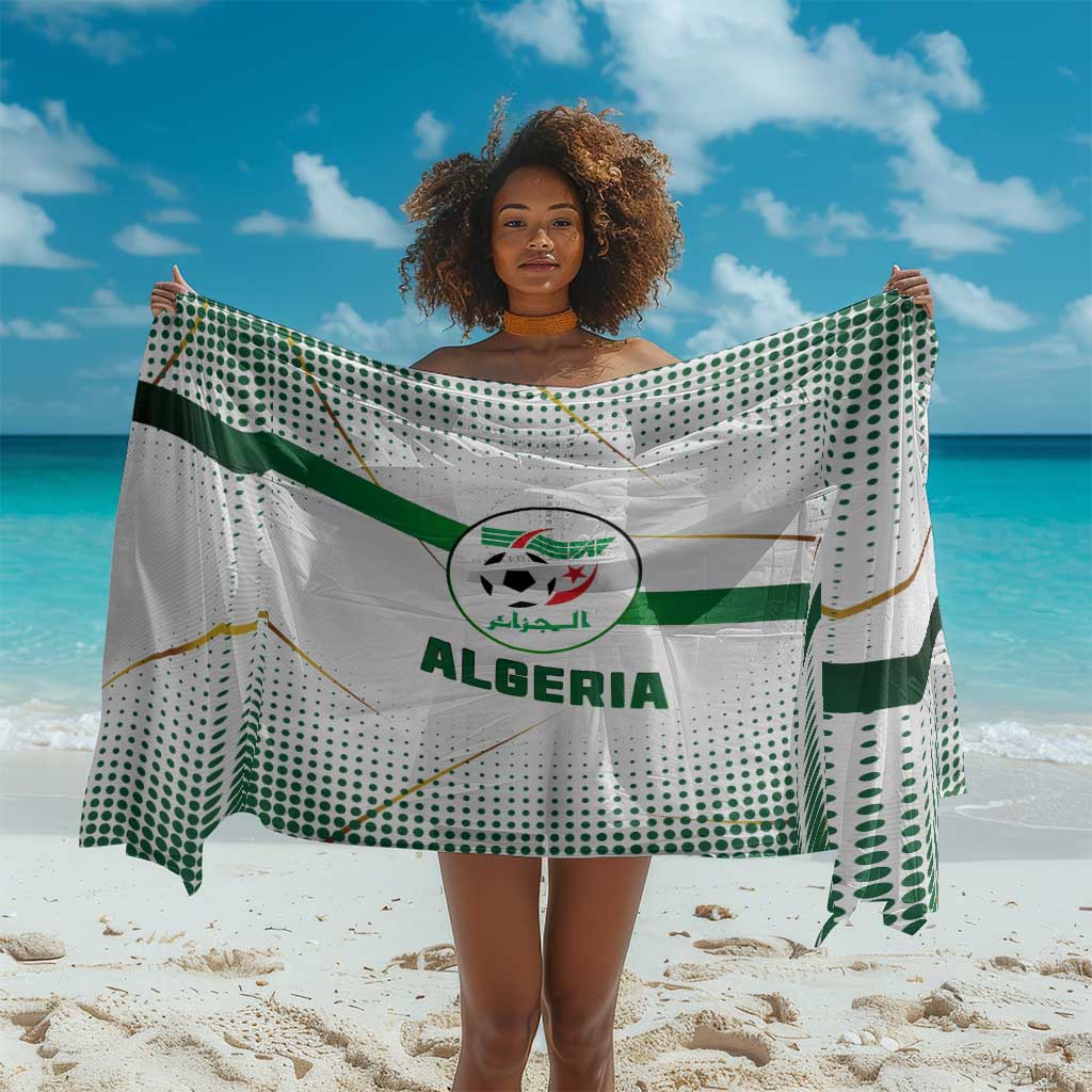 Algeria Soccer Sarong with Desert Warriors Text and National Flag Design TS04