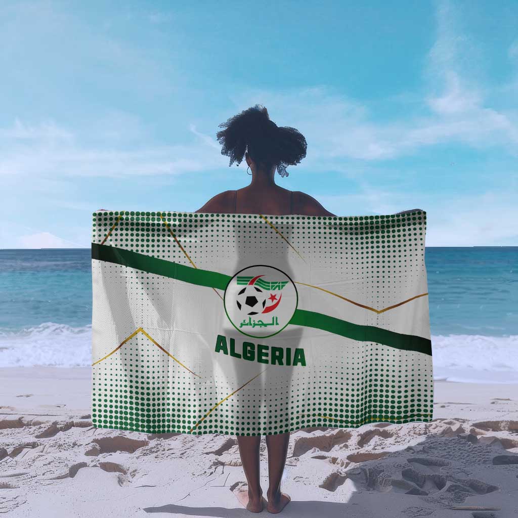 Algeria Soccer Sarong with Desert Warriors Text and National Flag Design TS04
