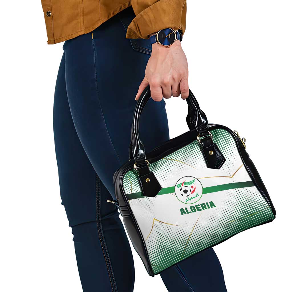 Algeria Soccer Shoulder Handbag with Desert Warriors Text and National Flag Design TS04
