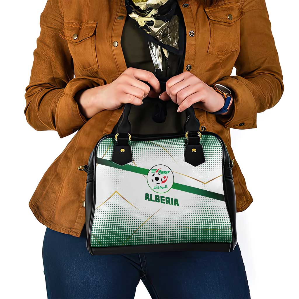 Algeria Soccer Shoulder Handbag with Desert Warriors Text and National Flag Design TS04