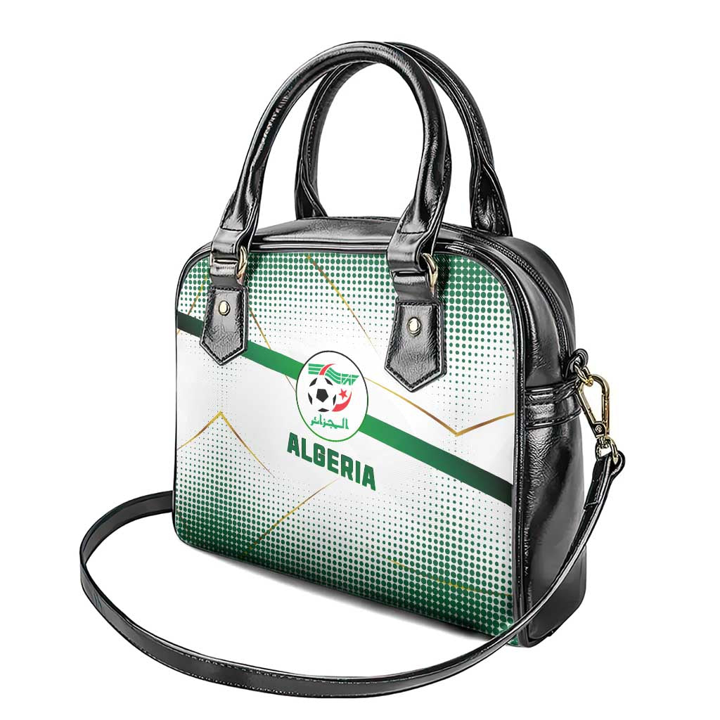 Algeria Soccer Shoulder Handbag with Desert Warriors Text and National Flag Design TS04