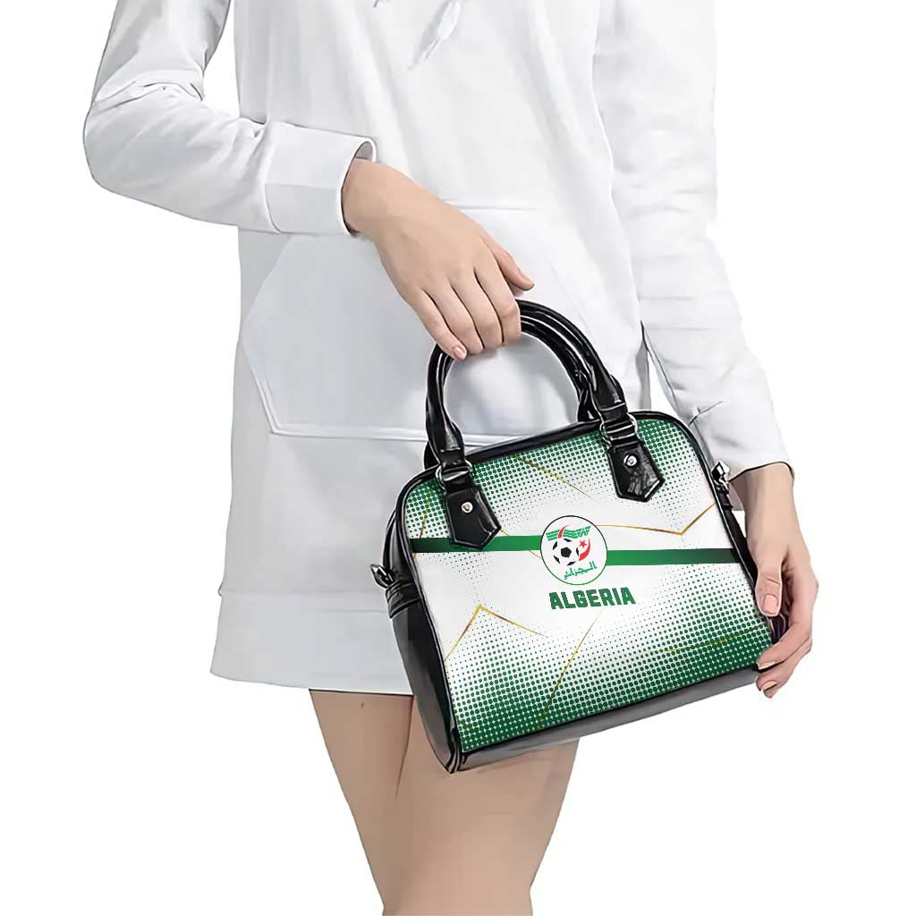 Algeria Soccer Shoulder Handbag with Desert Warriors Text and National Flag Design TS04