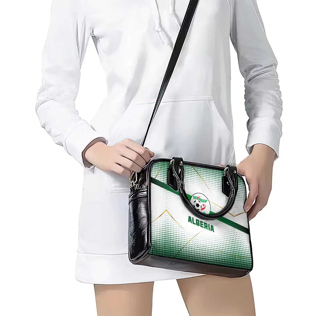 Algeria Soccer Shoulder Handbag with Desert Warriors Text and National Flag Design TS04