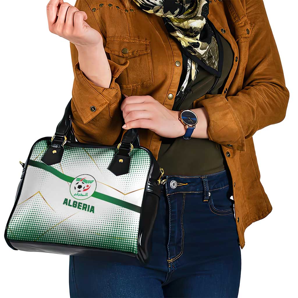 Algeria Soccer Shoulder Handbag with Desert Warriors Text and National Flag Design TS04