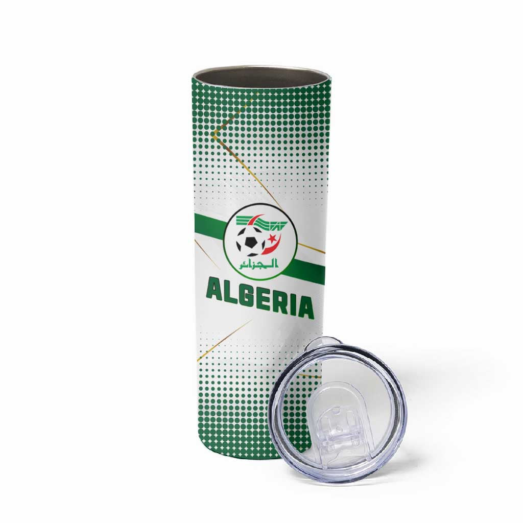 Algeria Soccer Skinny Tumbler with Desert Warriors Text and National Flag Design TS04