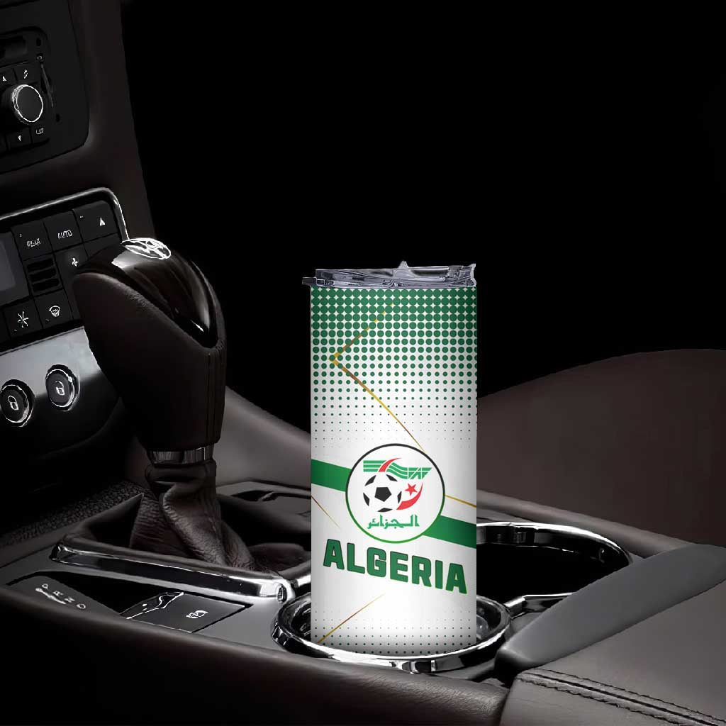 Algeria Soccer Skinny Tumbler with Desert Warriors Text and National Flag Design TS04