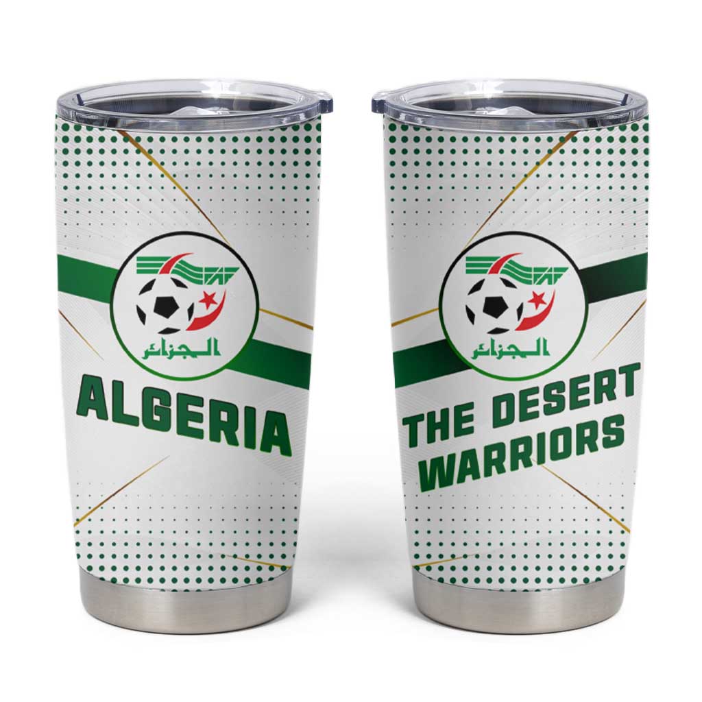 Algeria Soccer Tumbler Cup with Desert Warriors Text and National Flag Design TS04