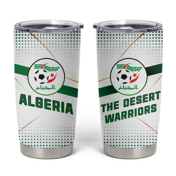 Algeria Soccer Tumbler Cup with Desert Warriors Text and National Flag Design TS04