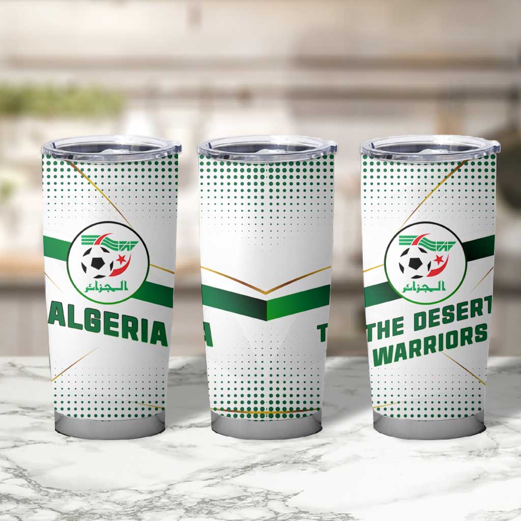 Algeria Soccer Tumbler Cup with Desert Warriors Text and National Flag Design TS04