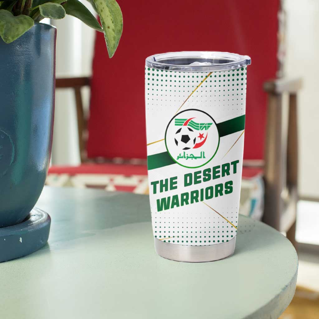 Algeria Soccer Tumbler Cup with Desert Warriors Text and National Flag Design TS04