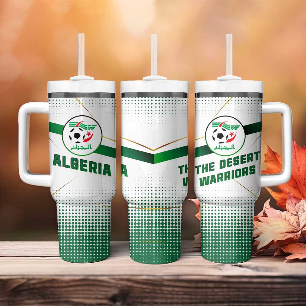 Algeria Soccer Tumbler With Handle with Desert Warriors Text and National Flag Design TS04