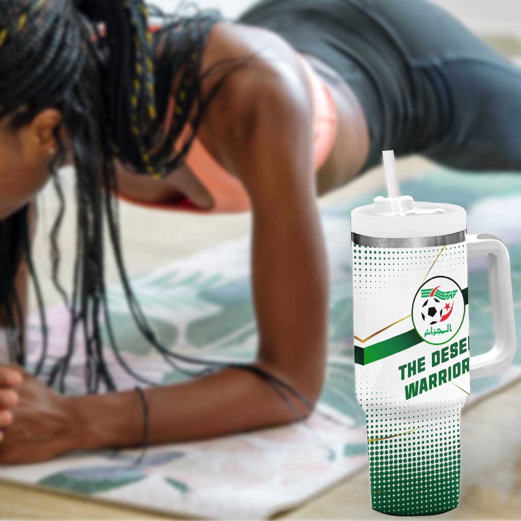 Algeria Soccer Tumbler With Handle with Desert Warriors Text and National Flag Design TS04