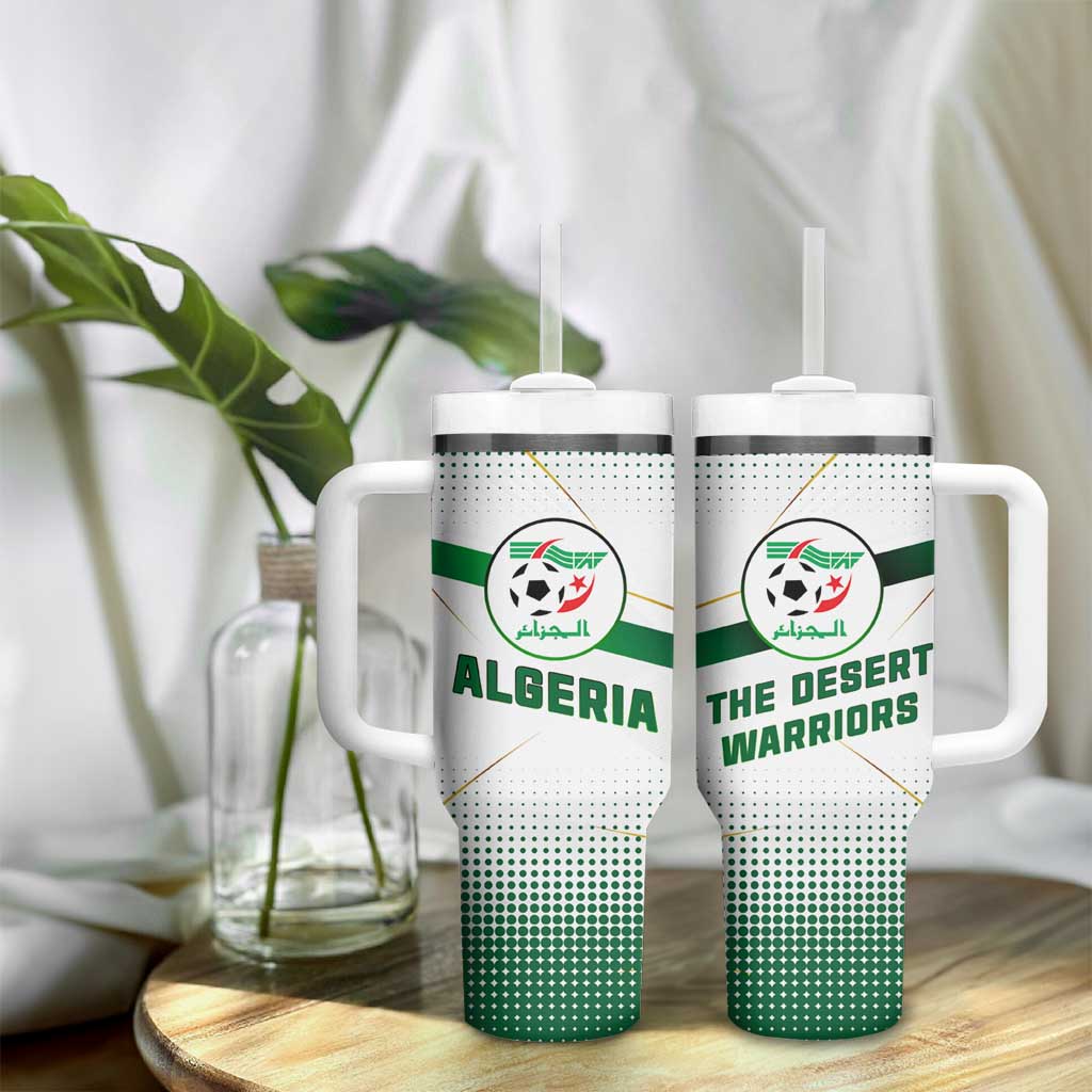 Algeria Soccer Tumbler With Handle with Desert Warriors Text and National Flag Design TS04