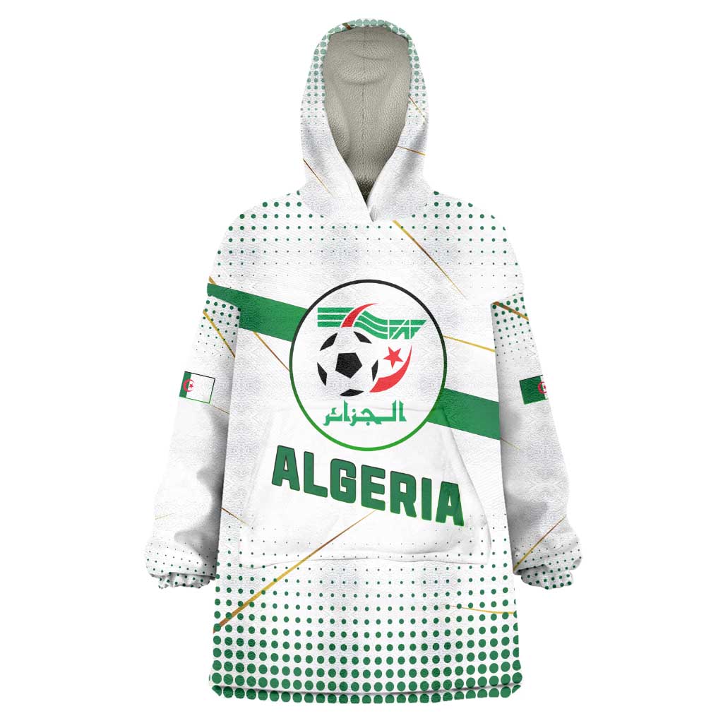 Algeria Soccer Wearable Blanket Hoodie with Desert Warriors Text and National Flag Design TS04