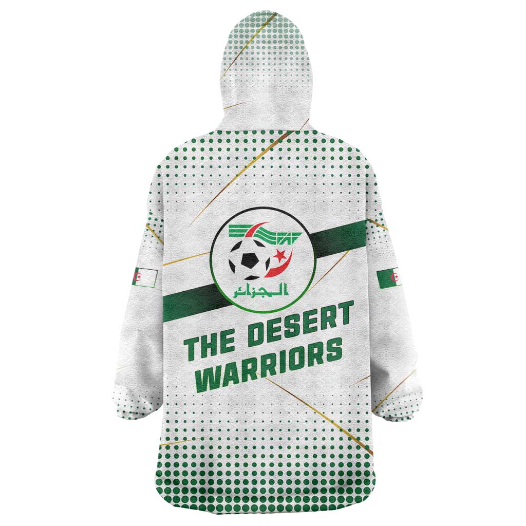 Algeria Soccer Wearable Blanket Hoodie with Desert Warriors Text and National Flag Design TS04