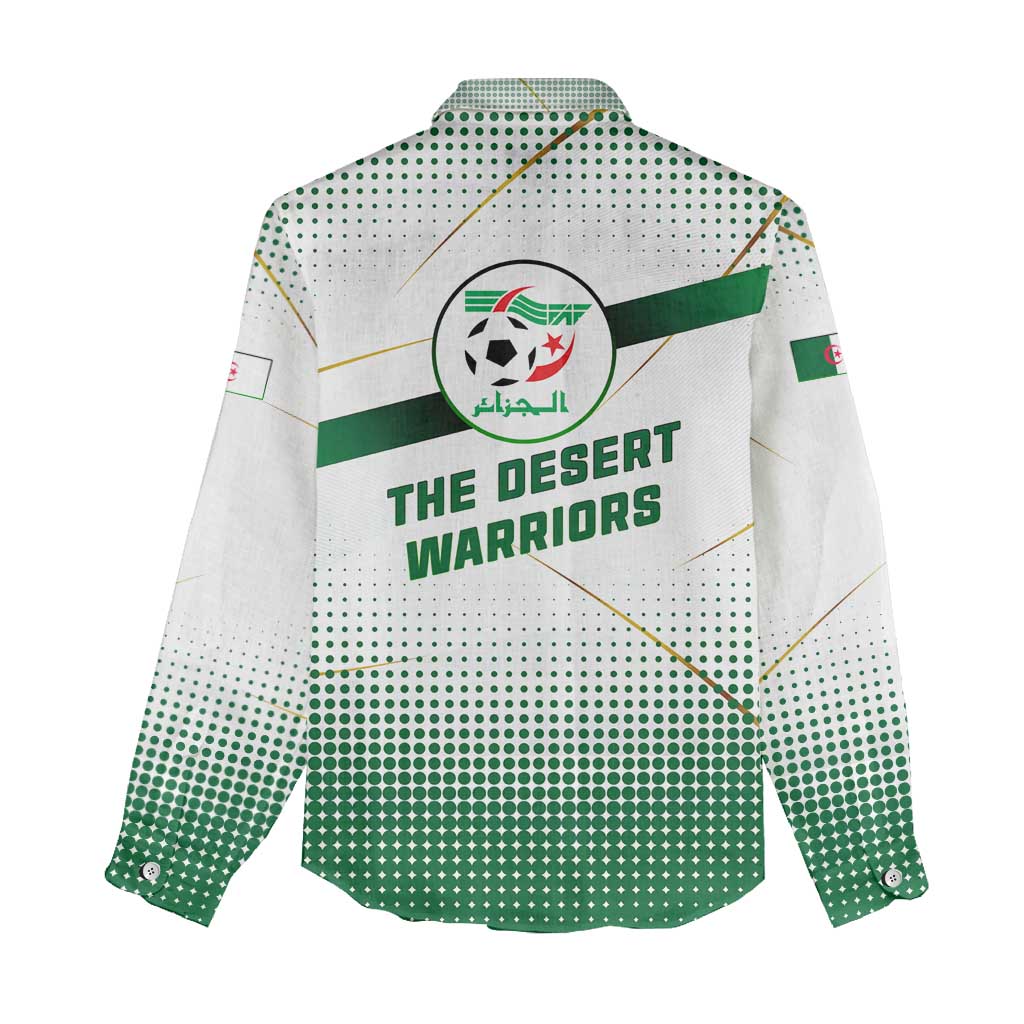 Algeria Soccer Women Casual Shirt with Desert Warriors Text and National Flag Design TS04