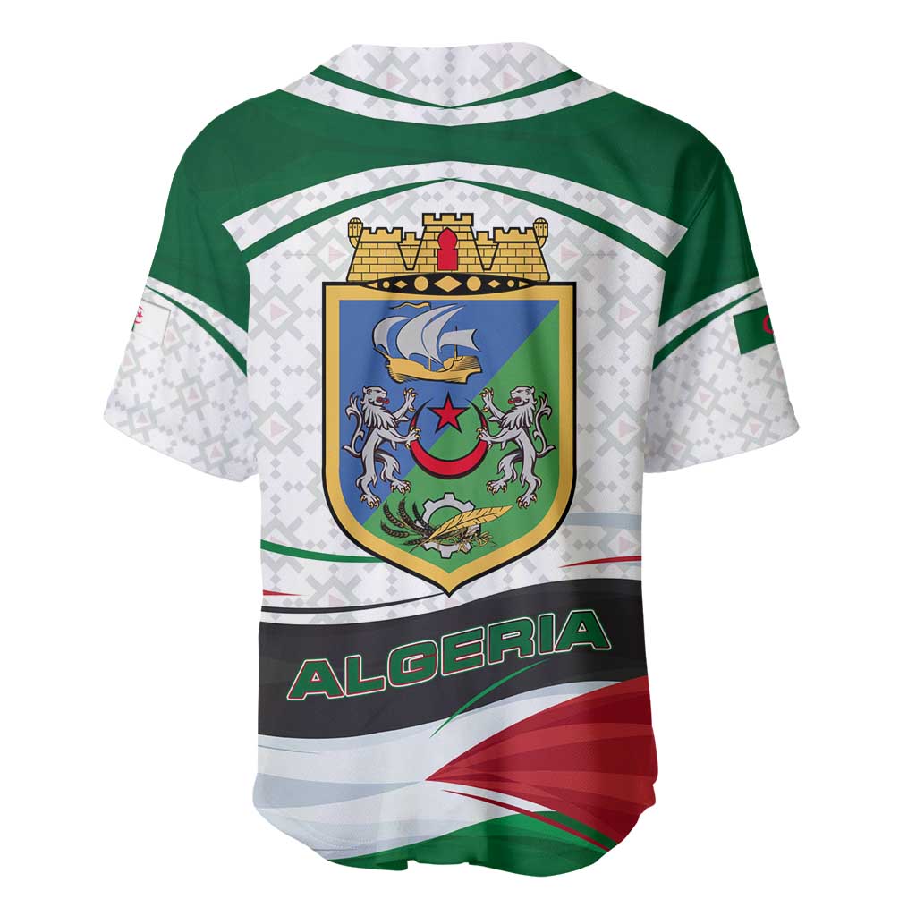 Algeria Baseball Jersey with National Flag and Coat of Arms Crest Design TS04