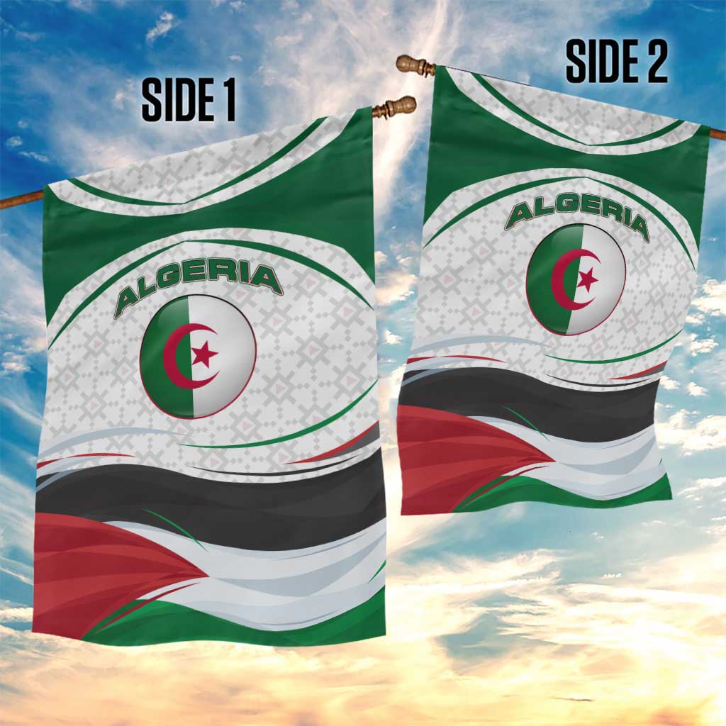Algeria Garden Flag with National Flag and Coat of Arms Crest Design TS04