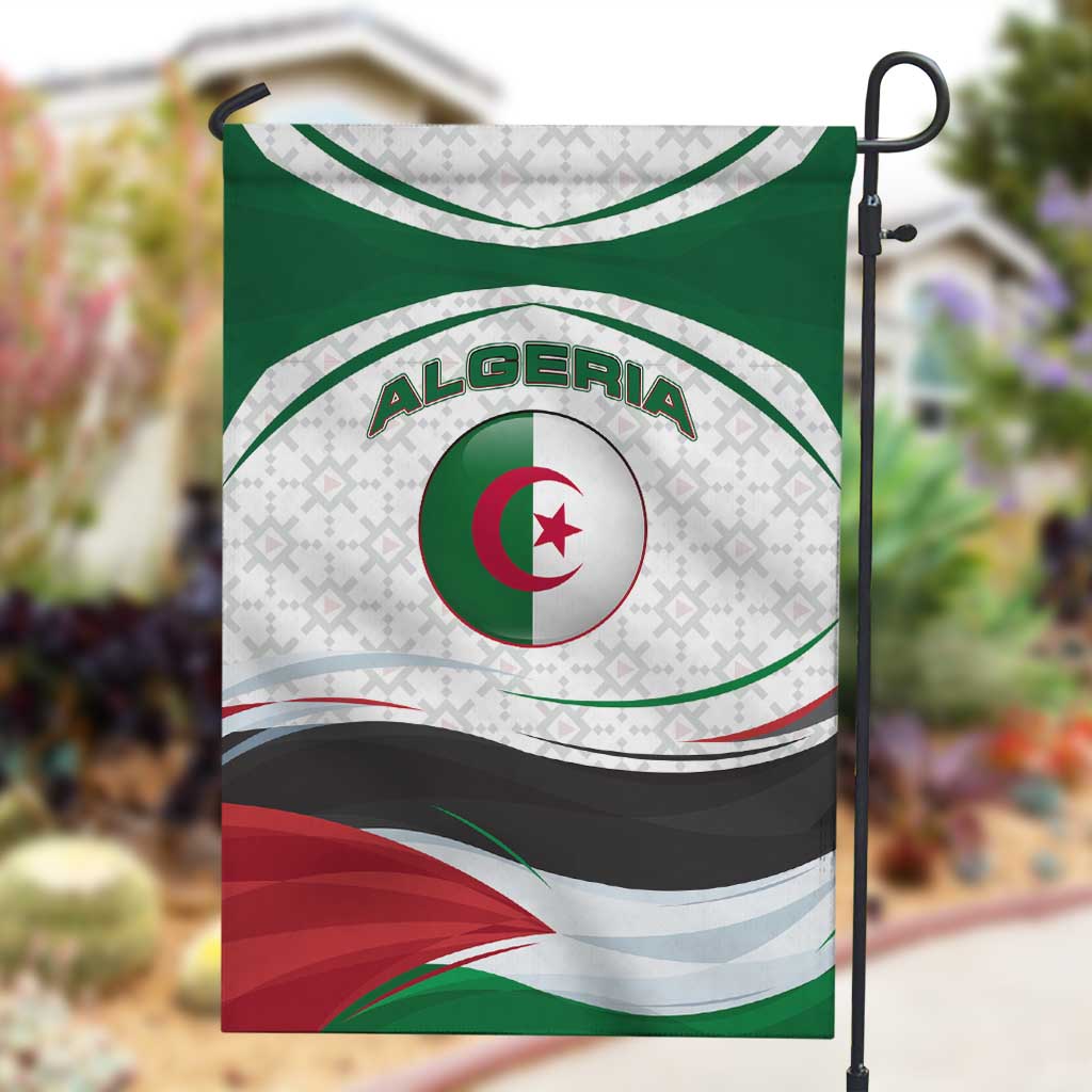Algeria Garden Flag with National Flag and Coat of Arms Crest Design TS04