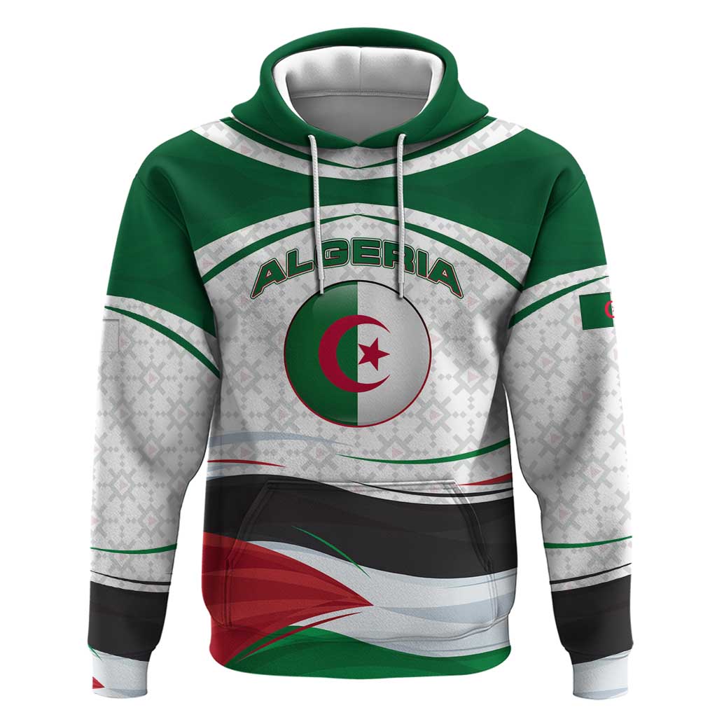 Algeria Hoodie with National Flag and Coat of Arms Crest Design TS04