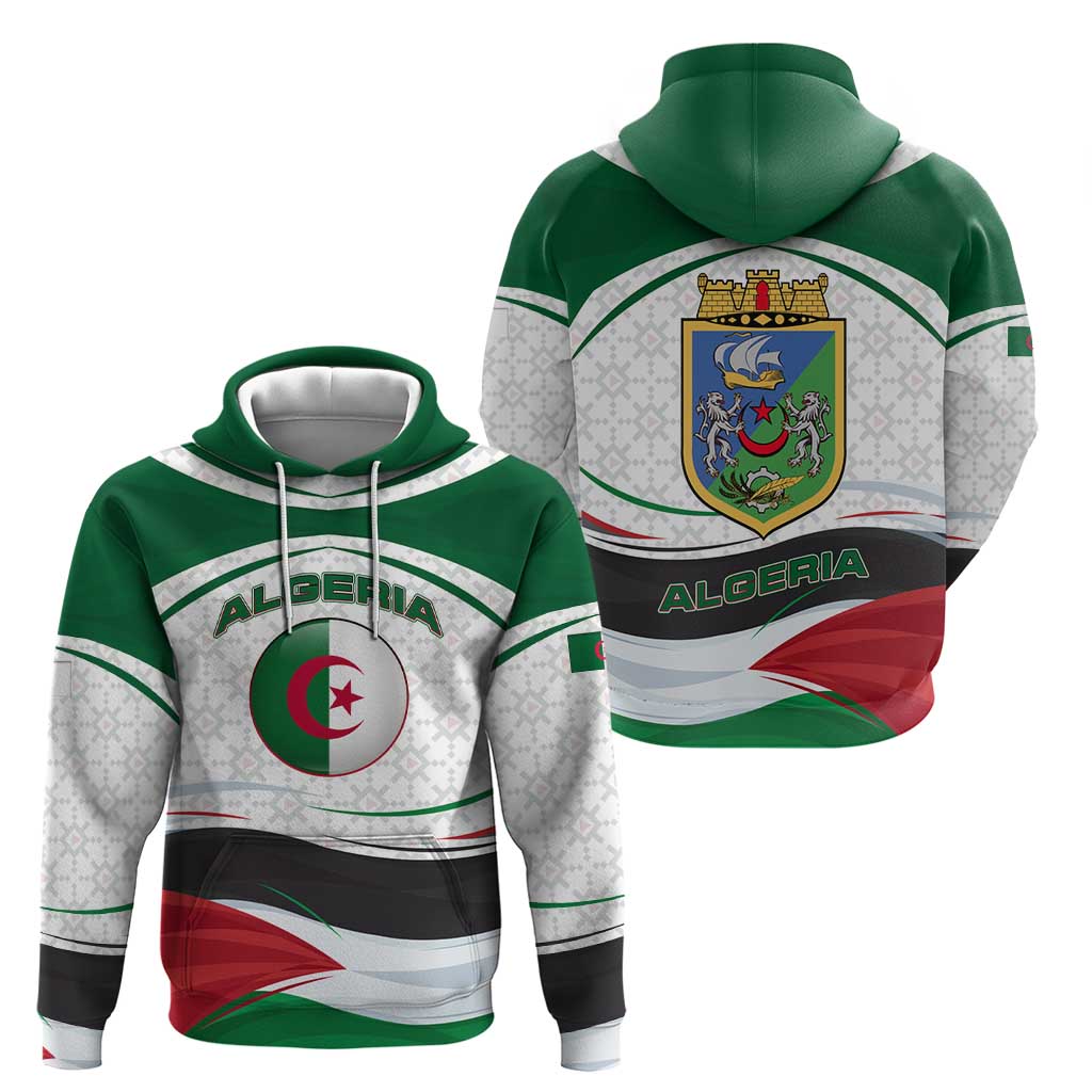Algeria Hoodie with National Flag and Coat of Arms Crest Design TS04