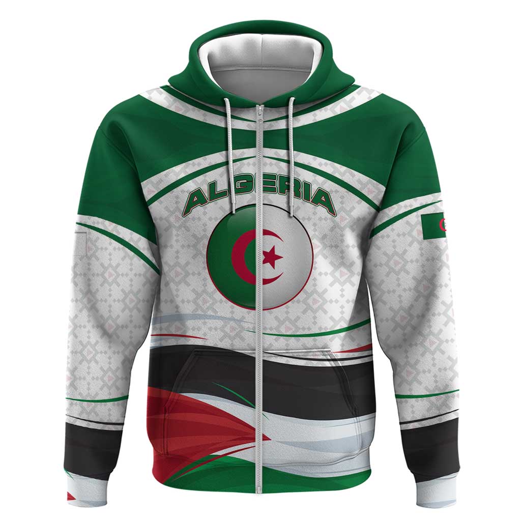 Algeria Hoodie with National Flag and Coat of Arms Crest Design TS04