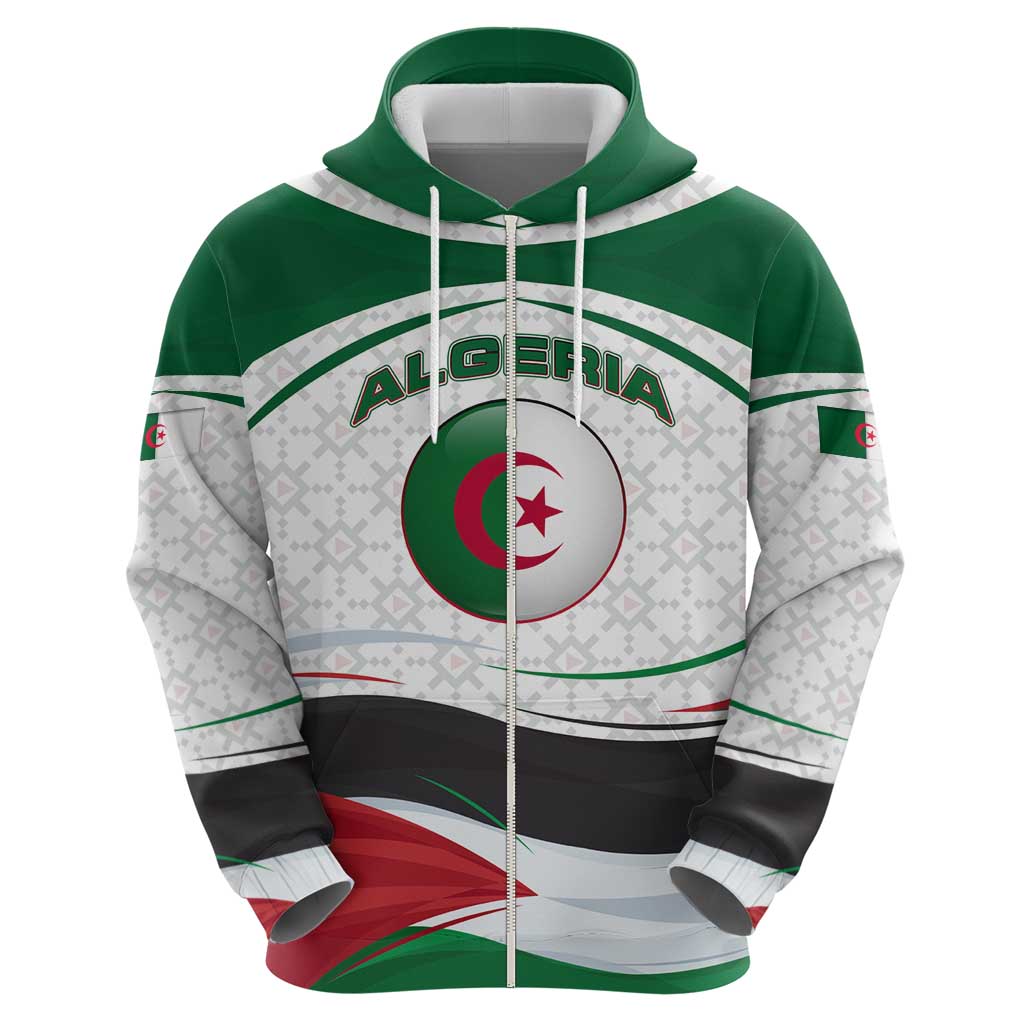 Algeria Hoodie with National Flag and Coat of Arms Crest Design TS04
