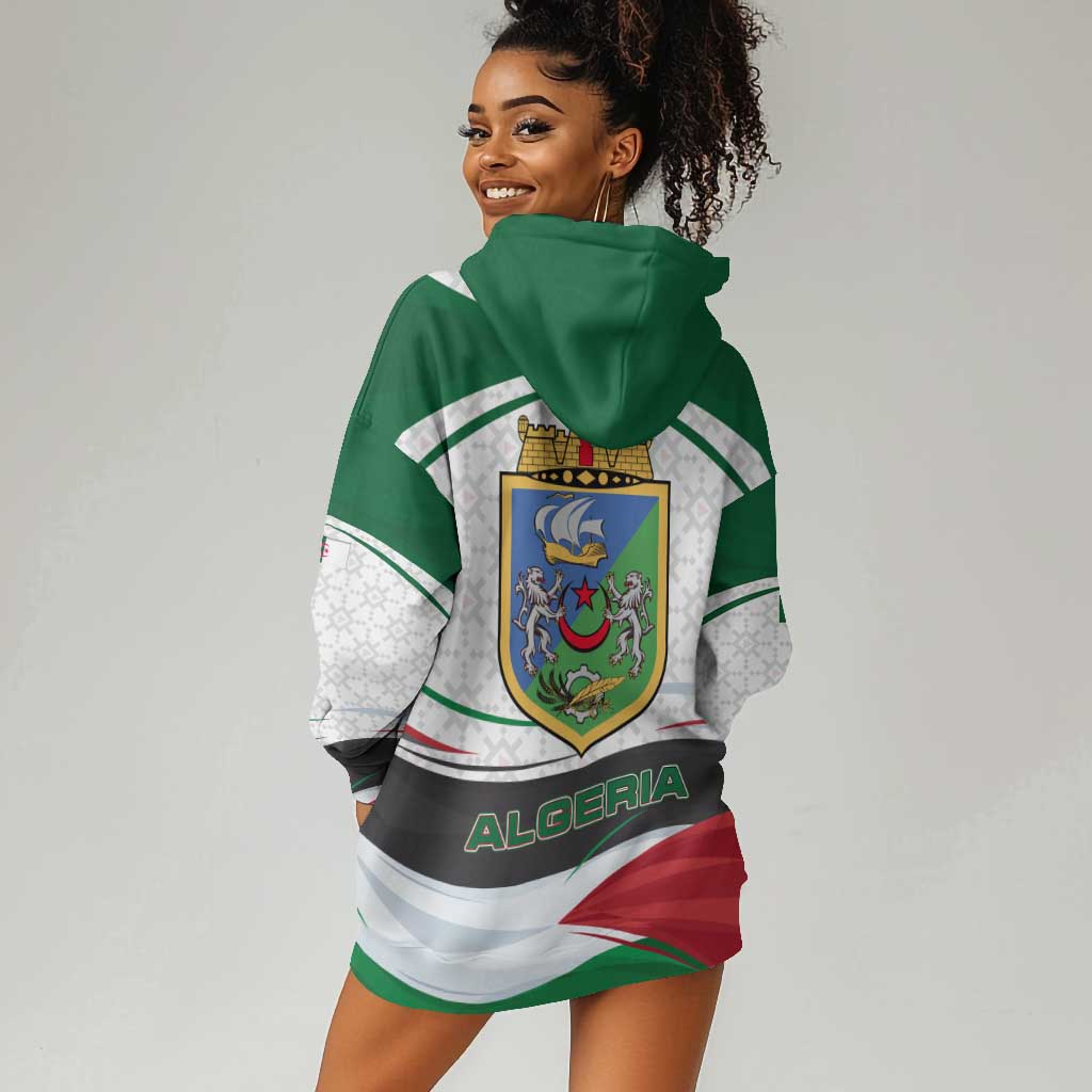 Algeria Hoodie Dress with National Flag and Coat of Arms Crest Design TS04