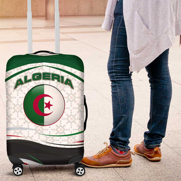 Algeria Luggage Cover with National Flag and Coat of Arms Crest Design TS04