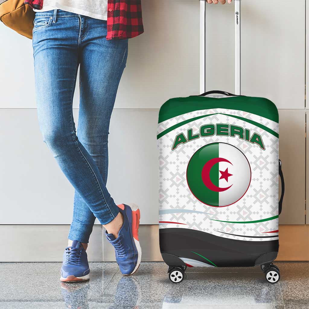 Algeria Luggage Cover with National Flag and Coat of Arms Crest Design TS04